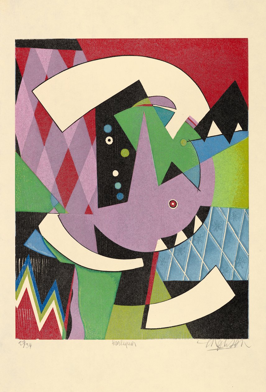 Harlequin, 2017 (gravür) by Jim Monson