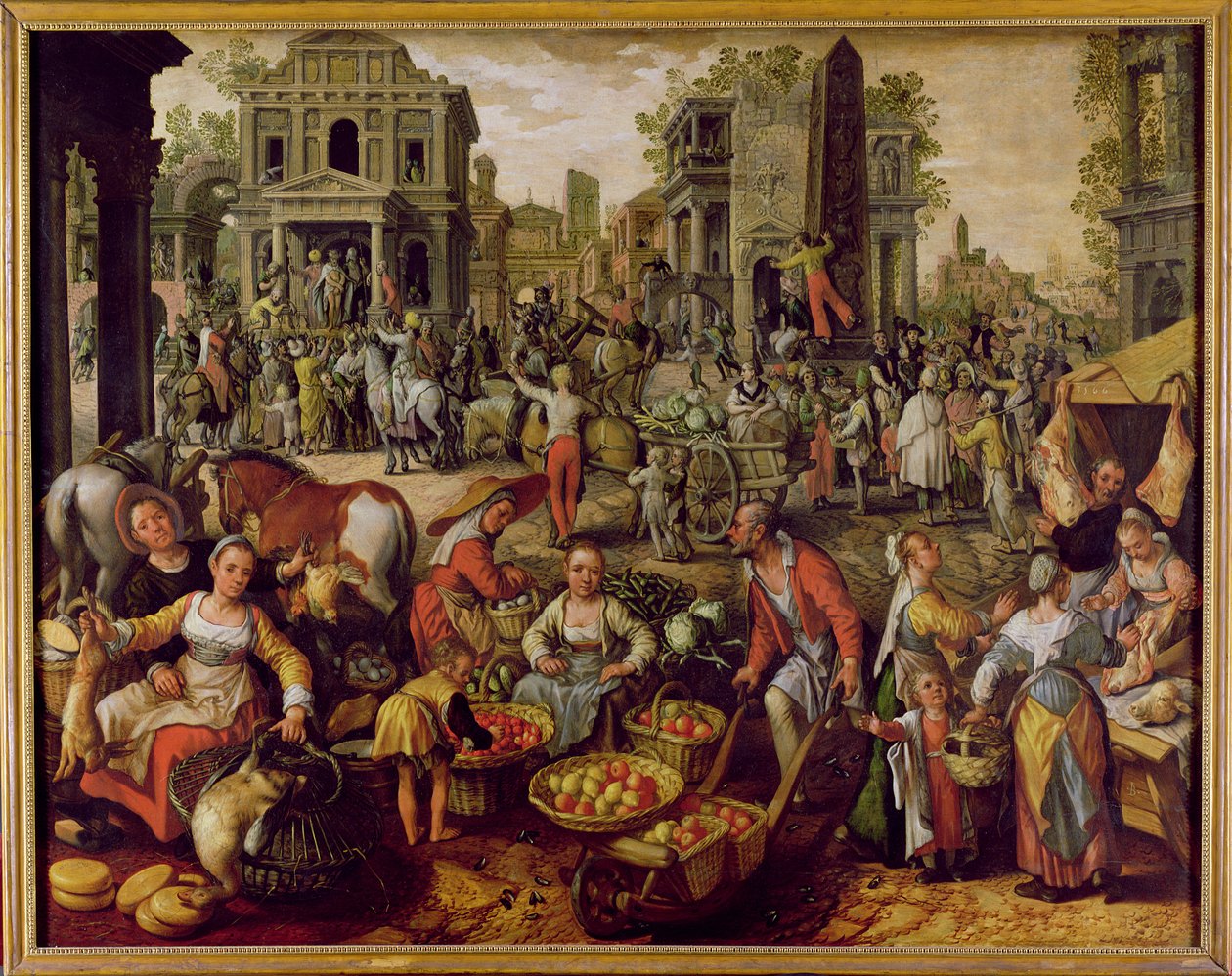 İnsanlara gösterilen Mesih by Joachim Bueckelaer