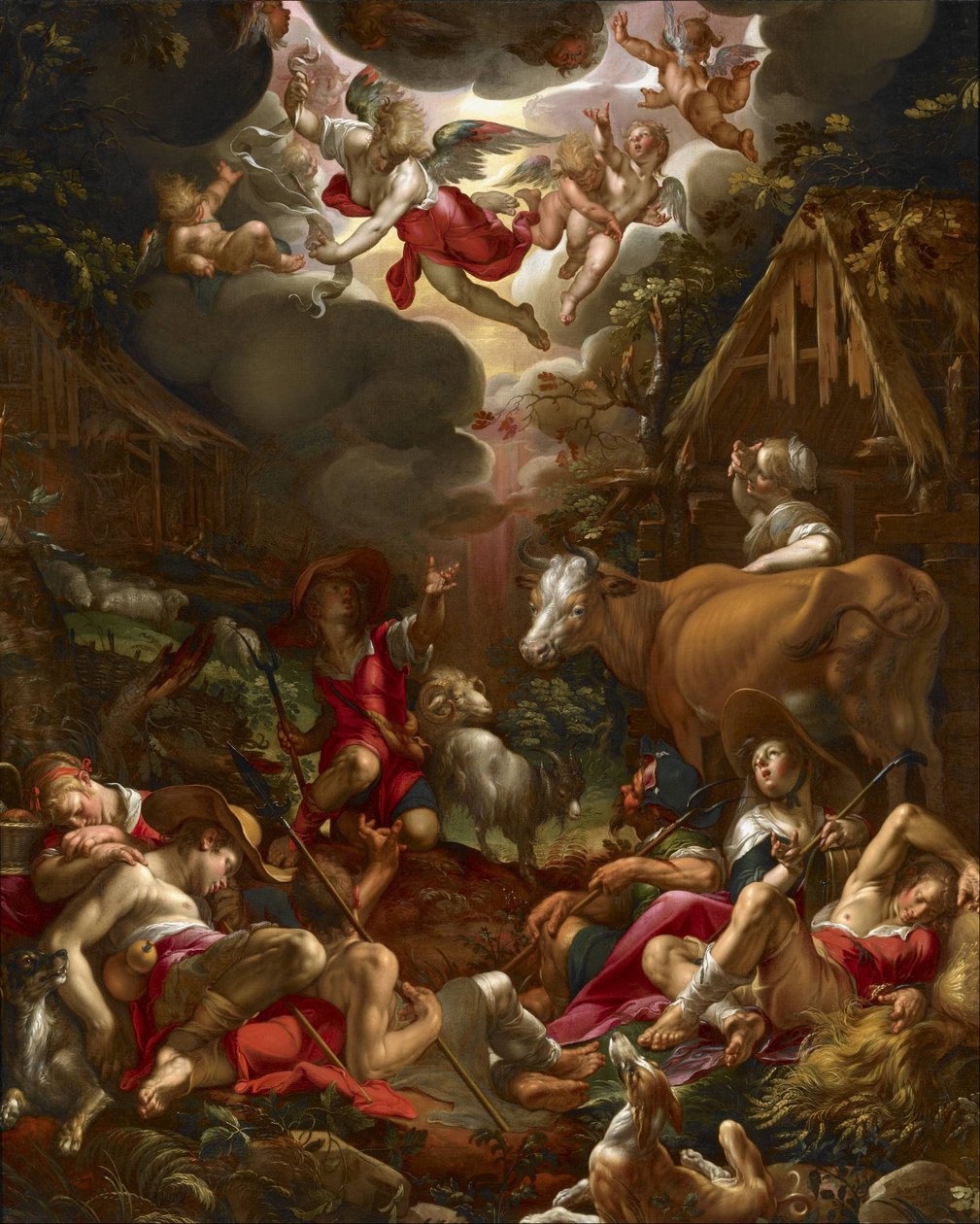 Çobanlara Duyuru by Joachim Wtewael or Utewael