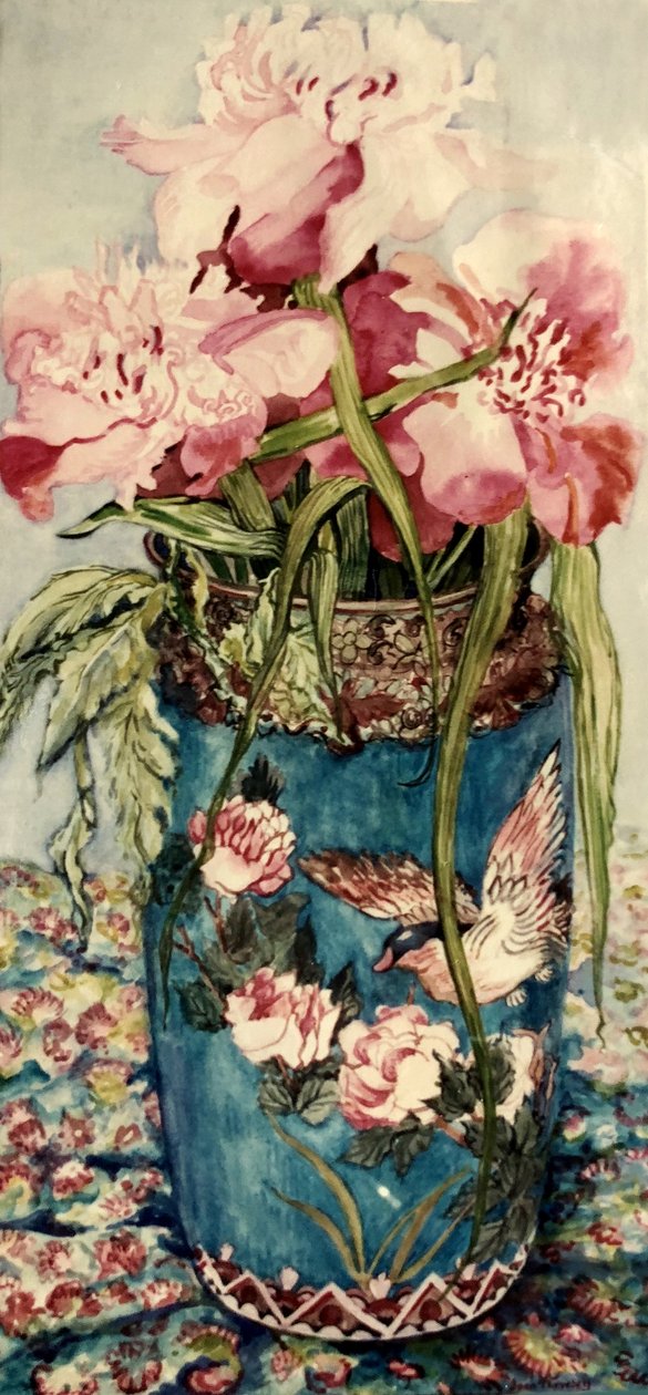 Emaye Işi Vazoda Şakayık, by Joan Thewsey
