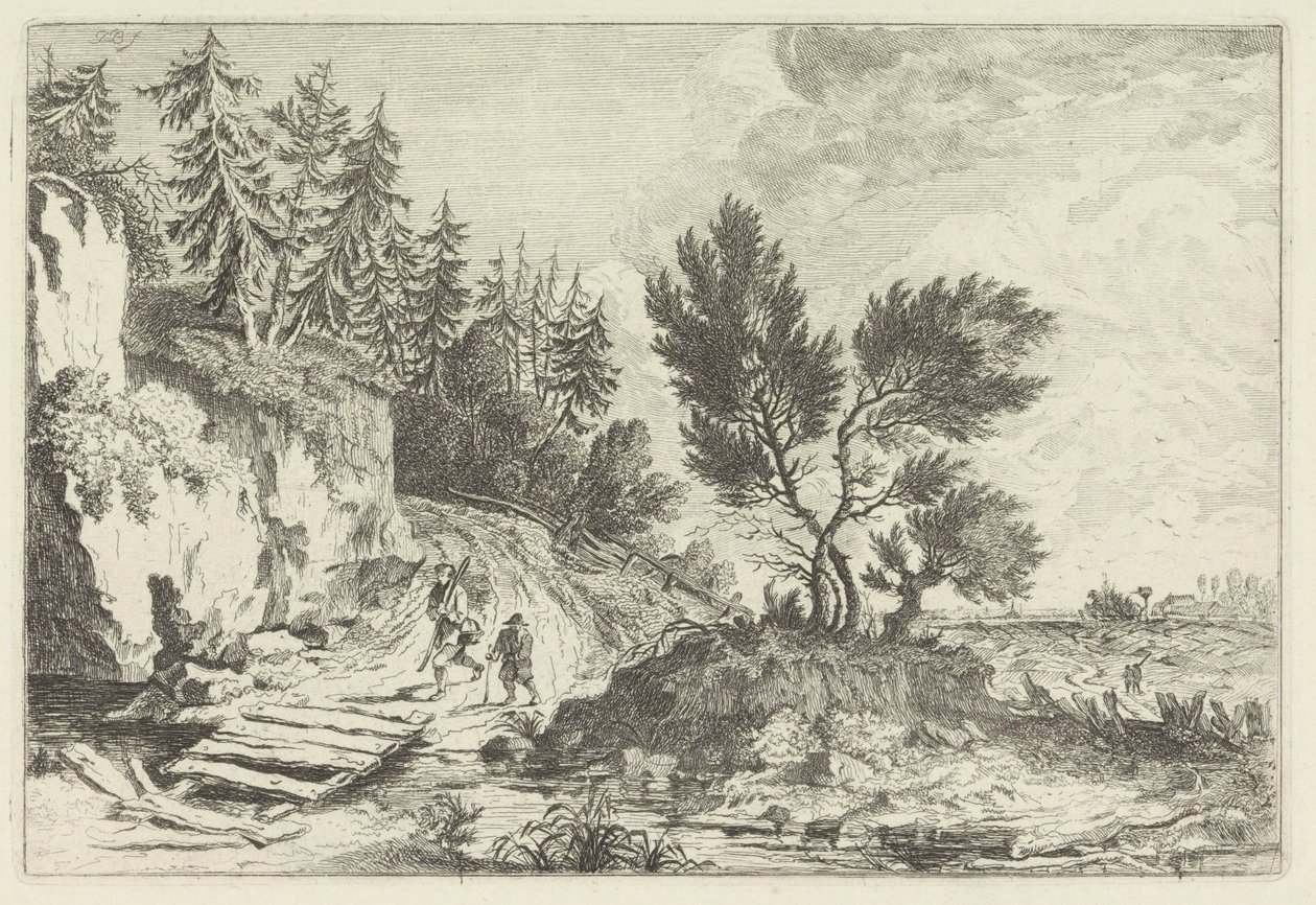 Bir köprüde iki yürüyüşçü by Joannes Bemme