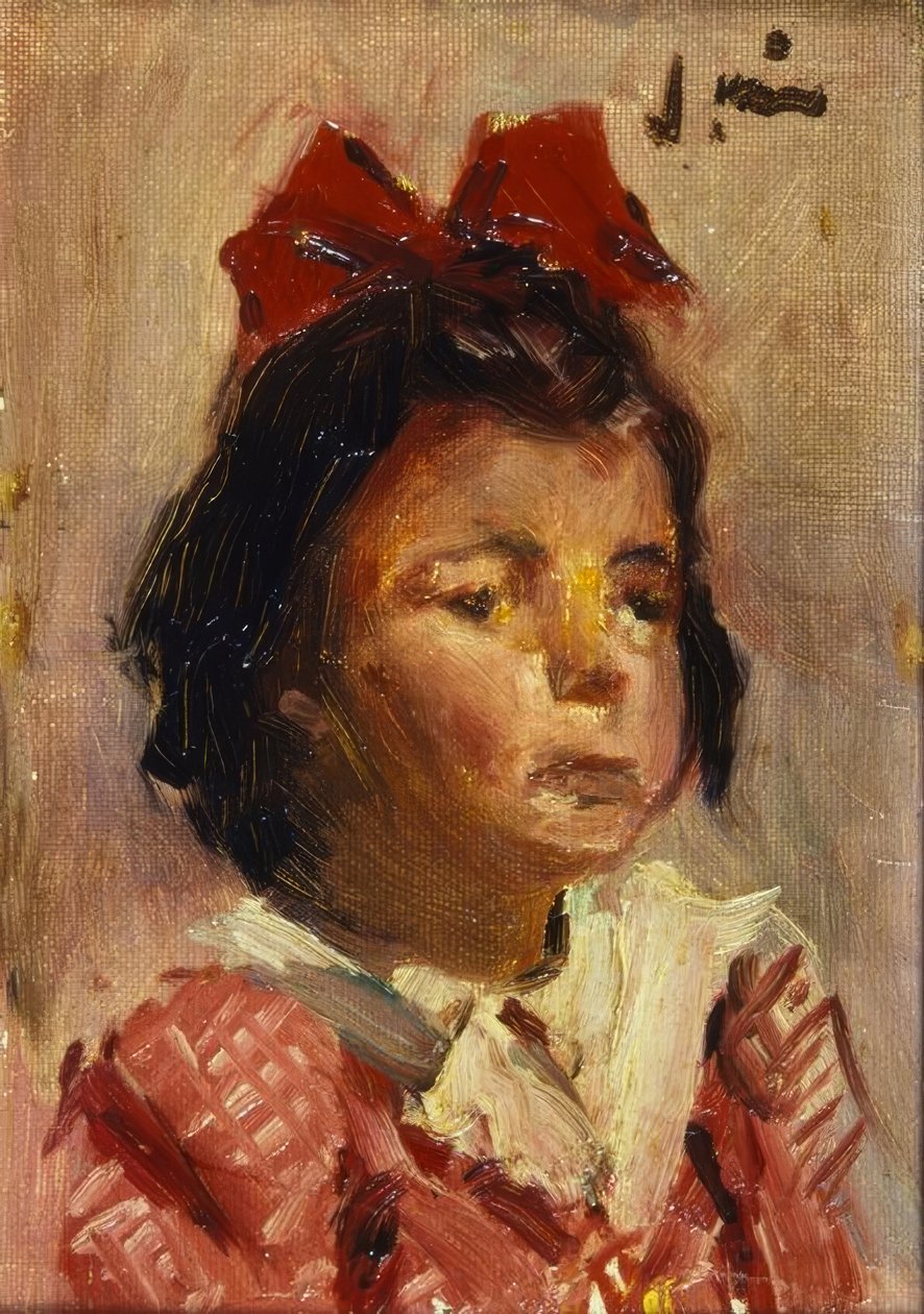 bir kızın portresi by Joaquim Mir i Trinxet
