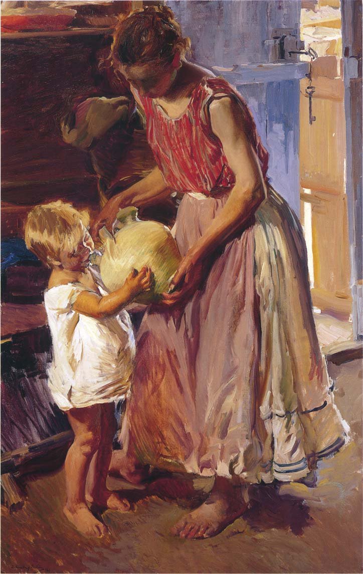 İçen jugnEspanol: El botijon by Joaquín Sorolla