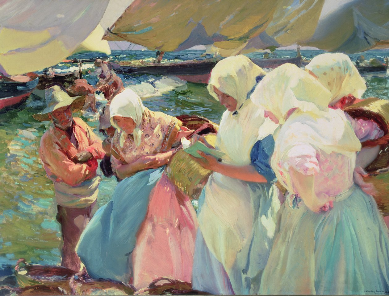Sahilde Balıkçılar by Joaquin Sorolla y Bastida