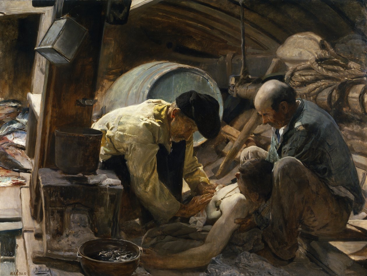 Hala balığın pahalı olduğunu söylüyorlar. by Joaquín Sorolla