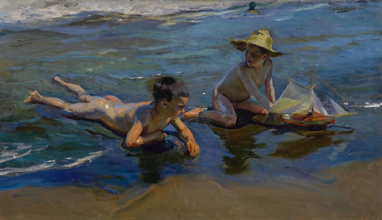 Sahilde çocuklar by Joaquín Sorolla