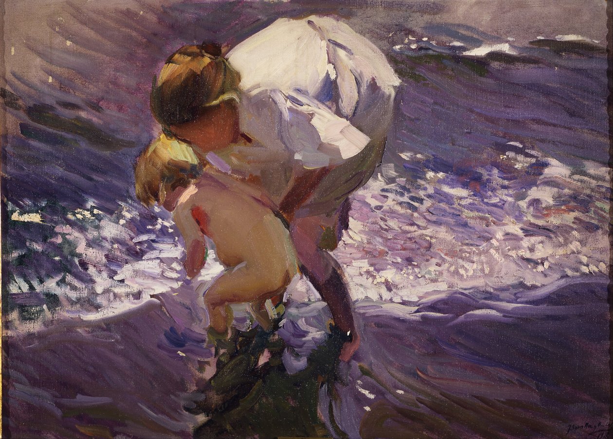 Sahilde banyo yapmak by Joaquín Sorolla
