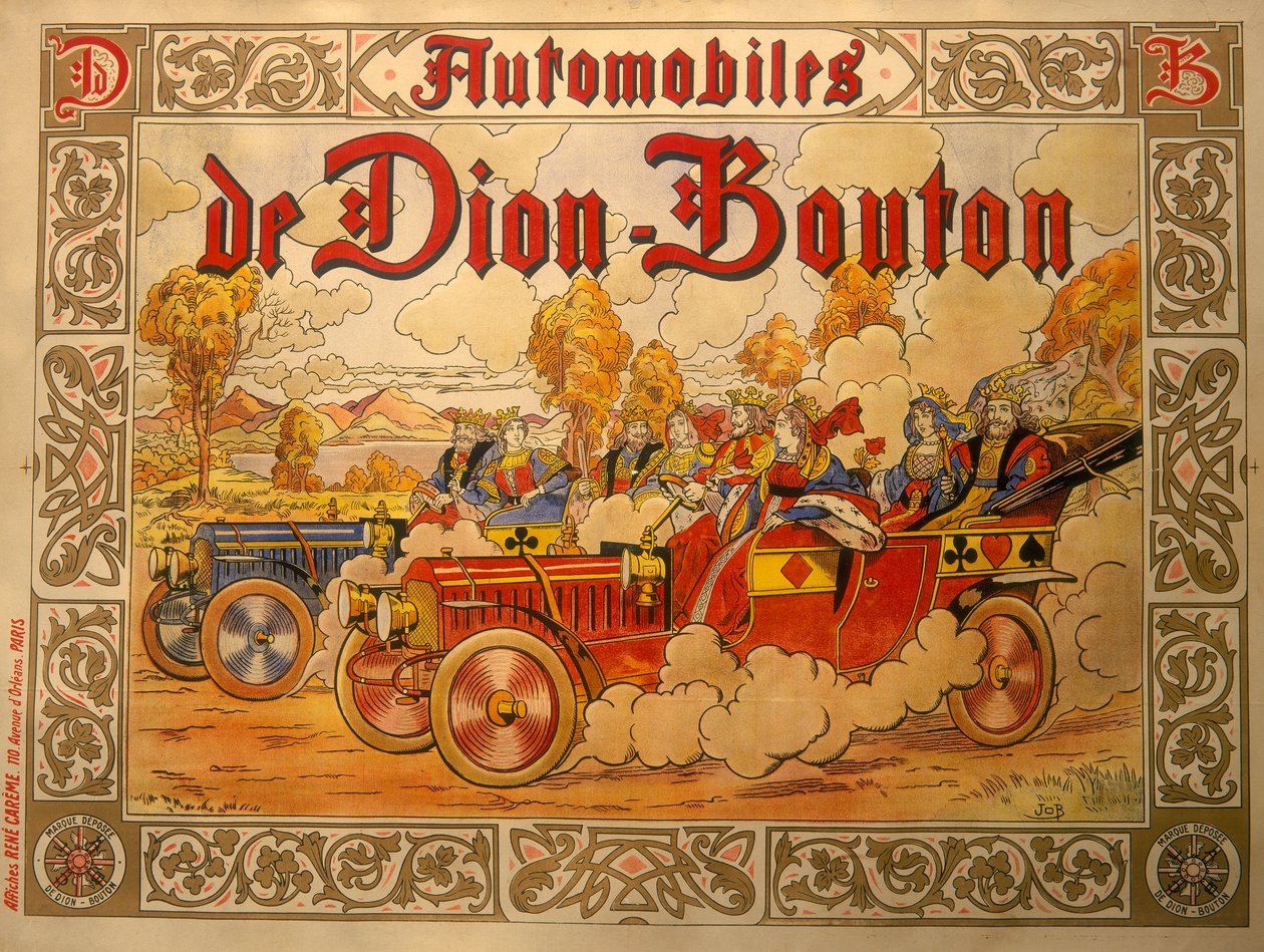 Poster reklamı De Dion Bouton arabaları, c1920
