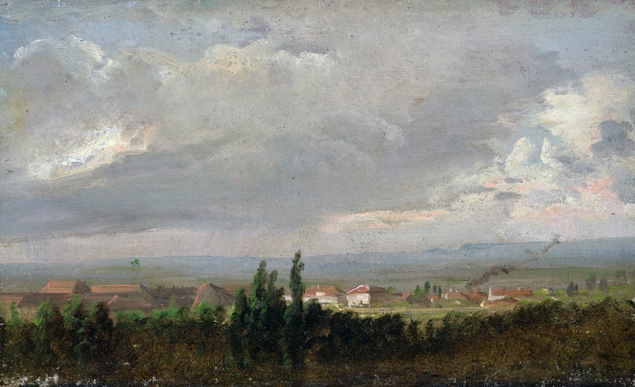 Dresden Yakınlarında Fırtına, 1830 (tuval üzerine monte edilmiş kağıt üzerine yağlı boya) by Johan Christian Dahl
