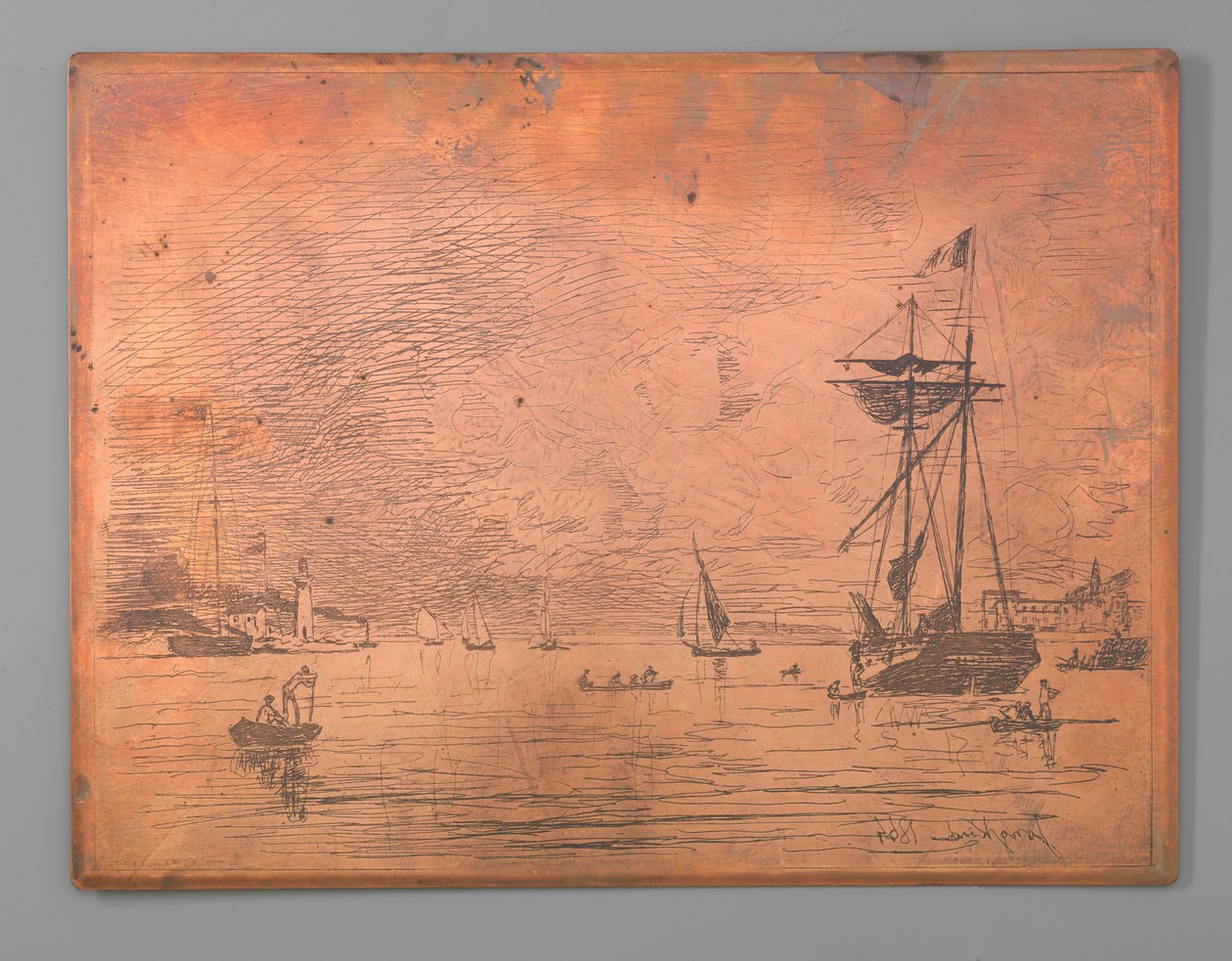 Honfleur Limanı by Johan Barthold Jongkind (signed by artist)