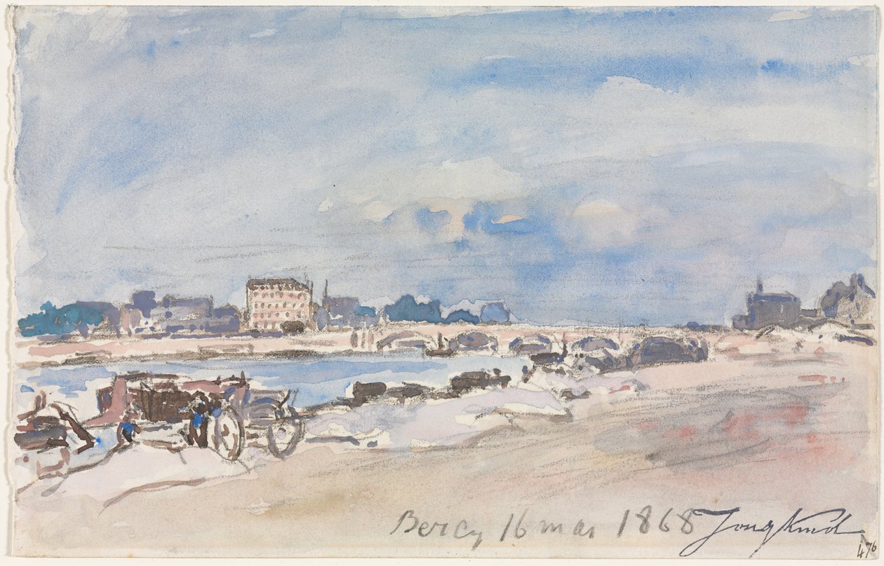 Bercy, 1868. by Johan Barthold Jongkind