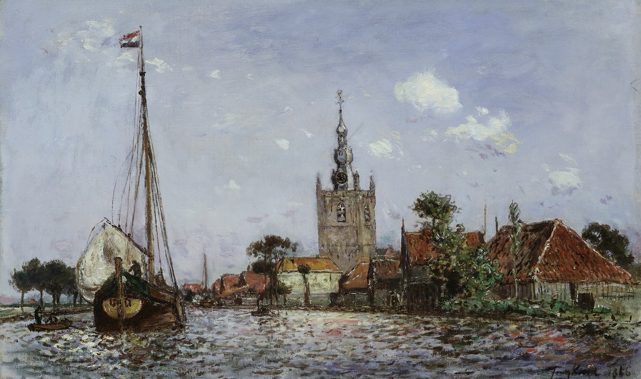 Overschie Kilisesi, 1866. by Johan Barthold Jongkind