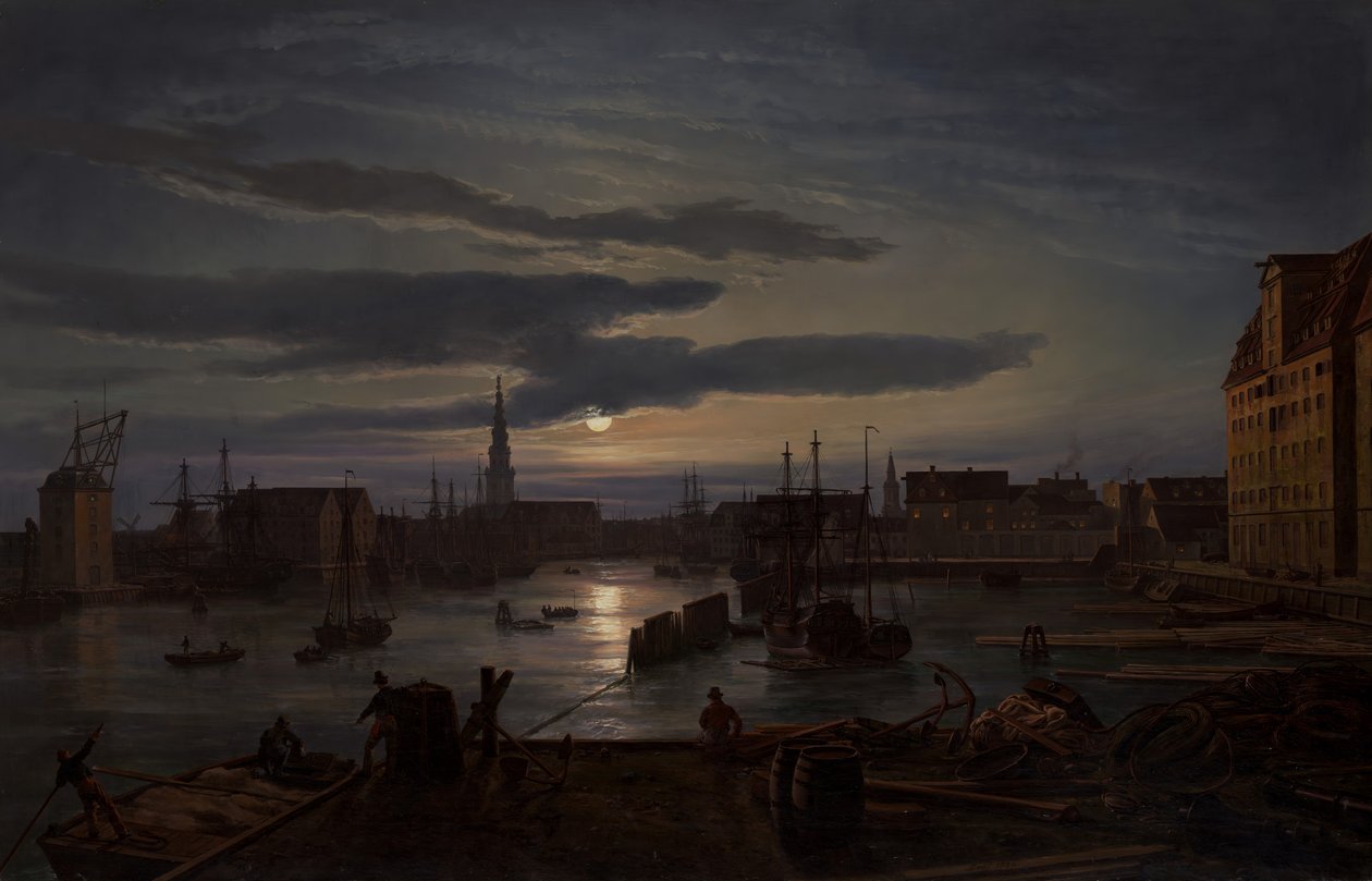 Kopenhag Limanı, Ayışığı, 1846. by Johan Christian Dahl