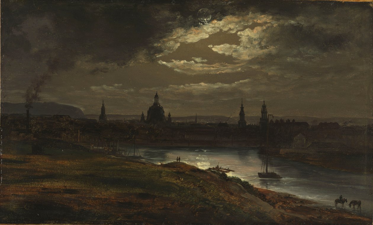 Ay Işığında Dresden by Johan Christian Dahl