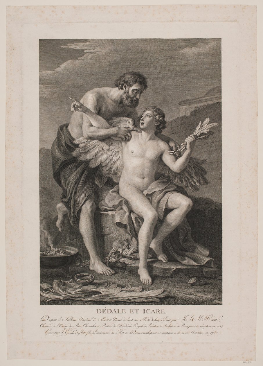 Daedalus ve İkarus by Johan Georg Preisler