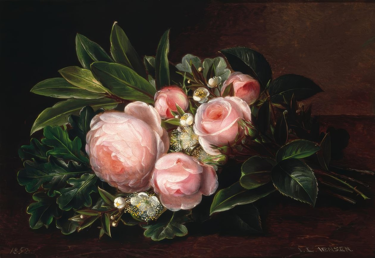 J.L.Jensen, Rosenstillleben by Johan Laurentz Jensen