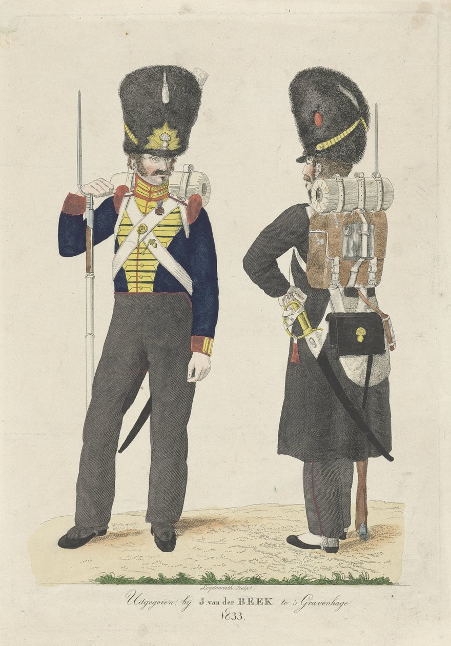 iki piyade askeri by Johan Martin Leydenroth