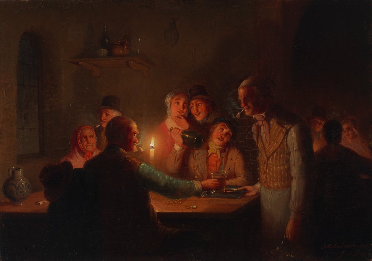 Hollanda Tavernası Sahnesi, 1846. by Johan Mengels Culverhouse