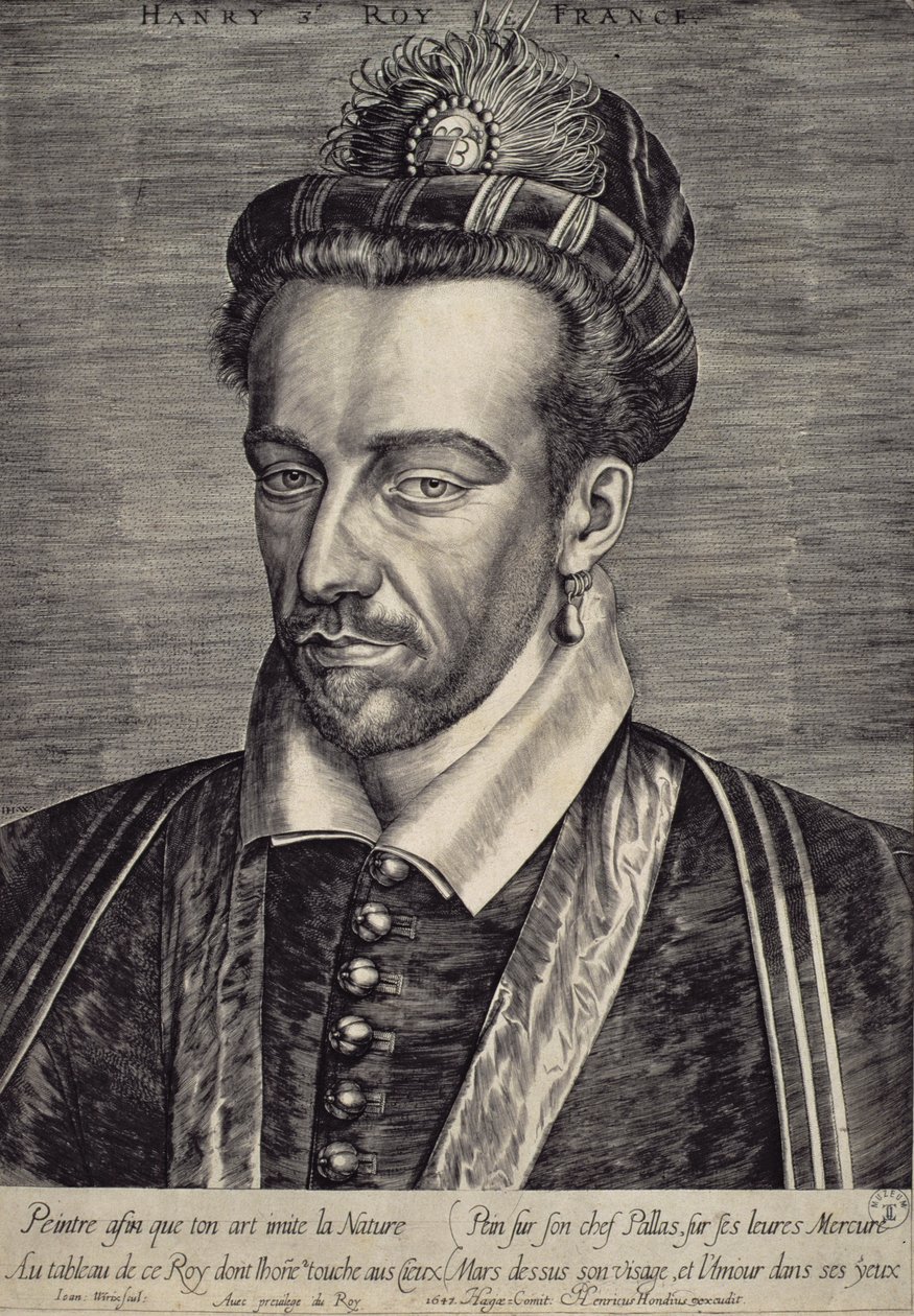 Henri III Valois (1551-89) by Johan Wierix