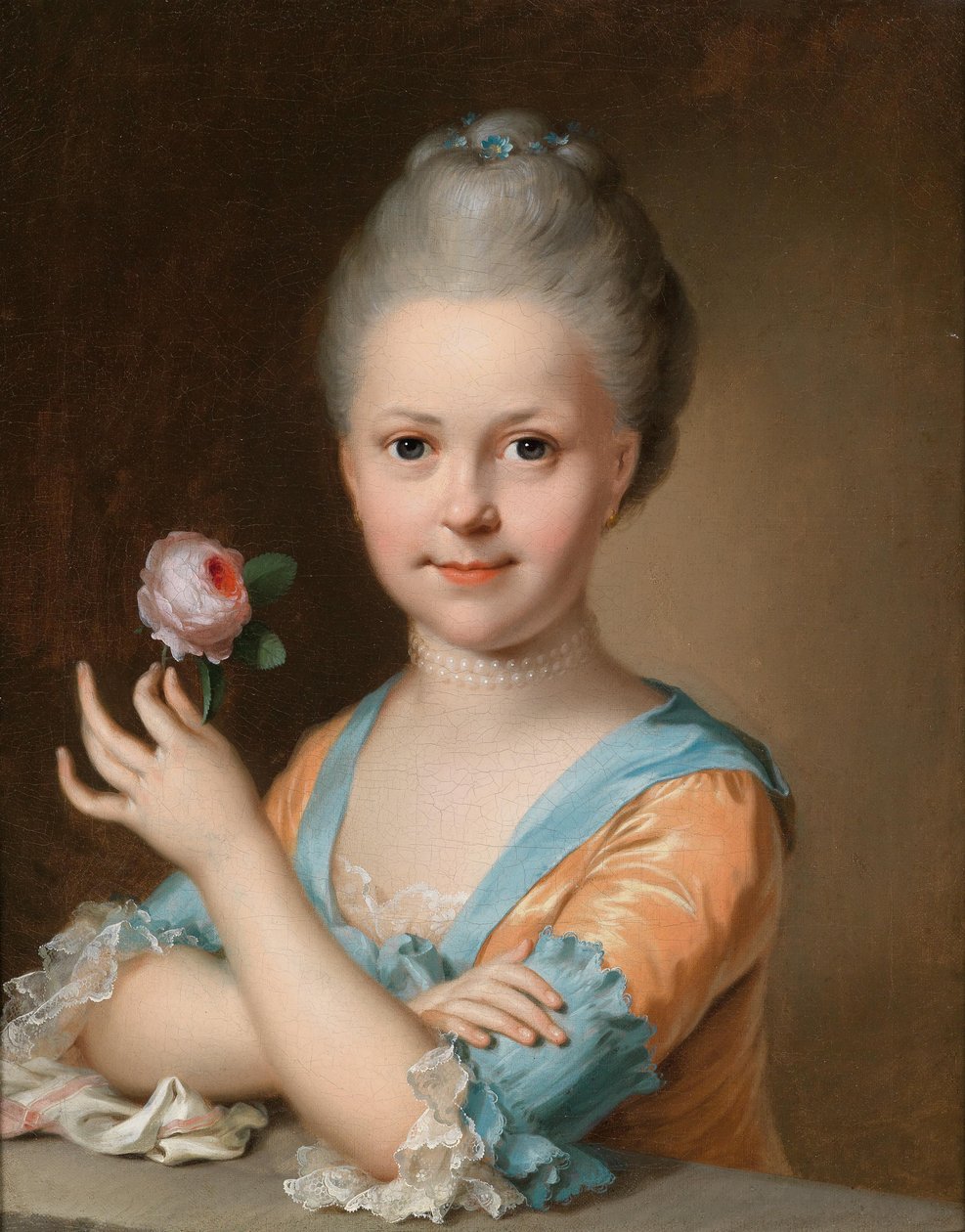 Güllü genç bir kızın portresi by Johann Heinrich Tischbein