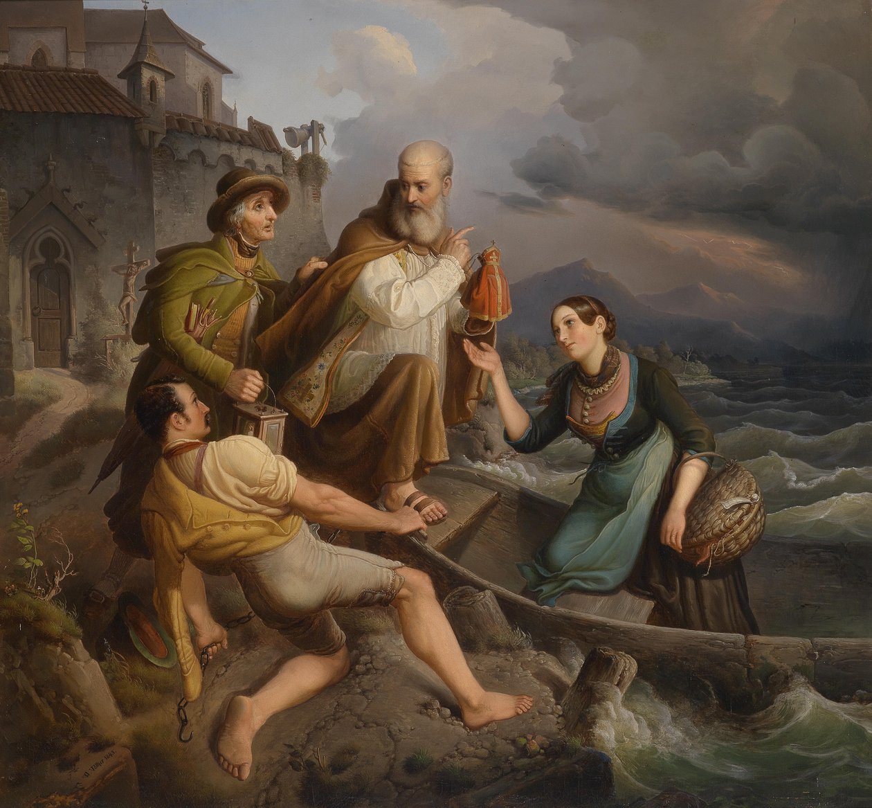 Yaklaşan fırtına ile koş by Johann Wilhelm Volker