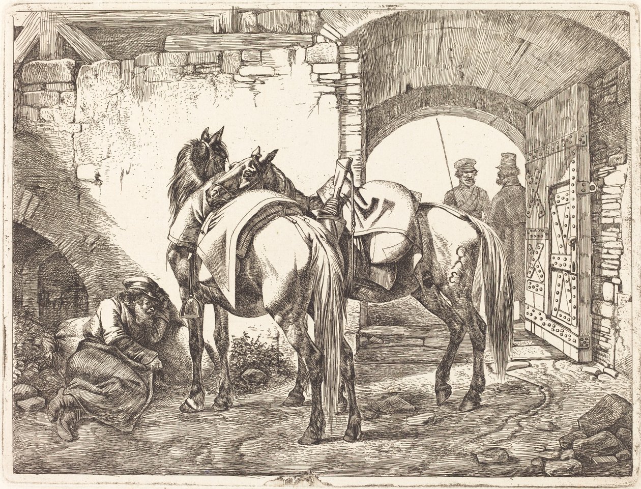 Avluda Kazak Atları by Johann Adam Klein