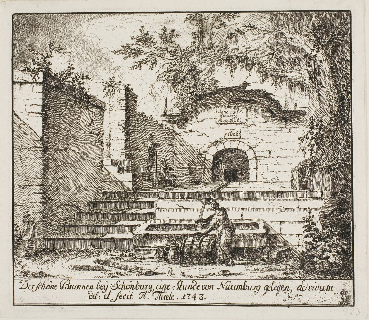 Schönburg Yakınındaki Güzel Çeşme by Johann Alexander Thiele
