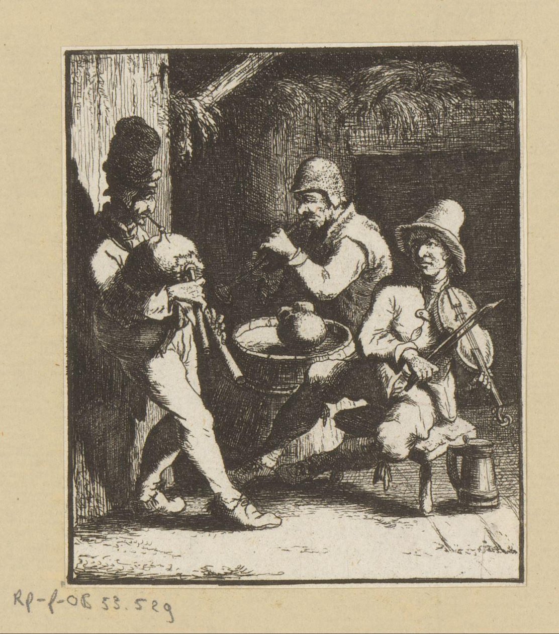 Üç müzik yapan adam by Johann Andreas Benjamin Nothnagel (possibly)