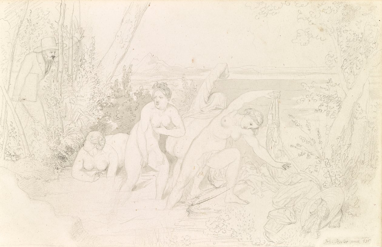 Ressam dört yüzücüyü şaşırttı (rekto) by Johann Baptist Reiter