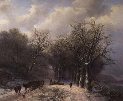 Kışın Kereste Arabası by Johann Bernard Klombeck
