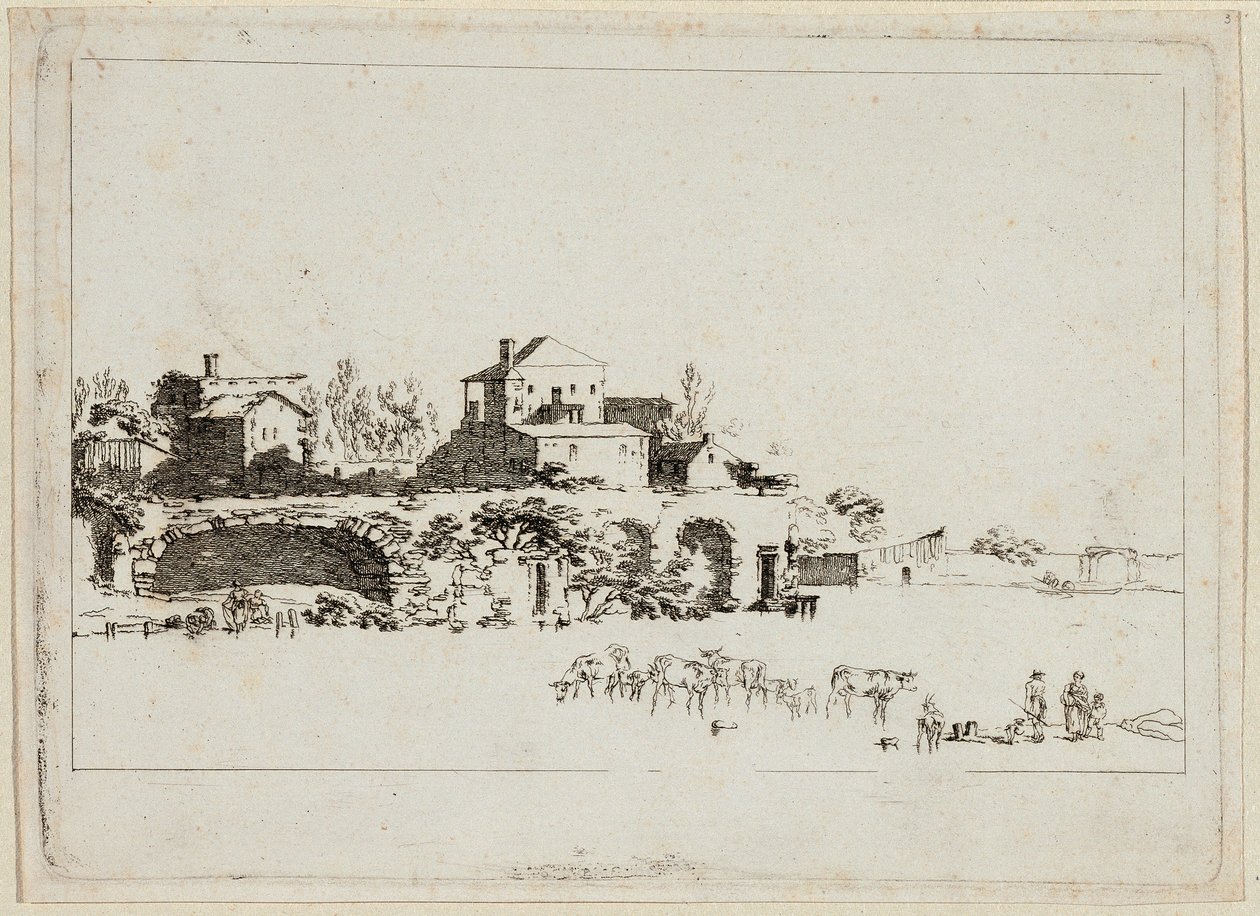 Kulübe ile manzara by Johann Christian Brand