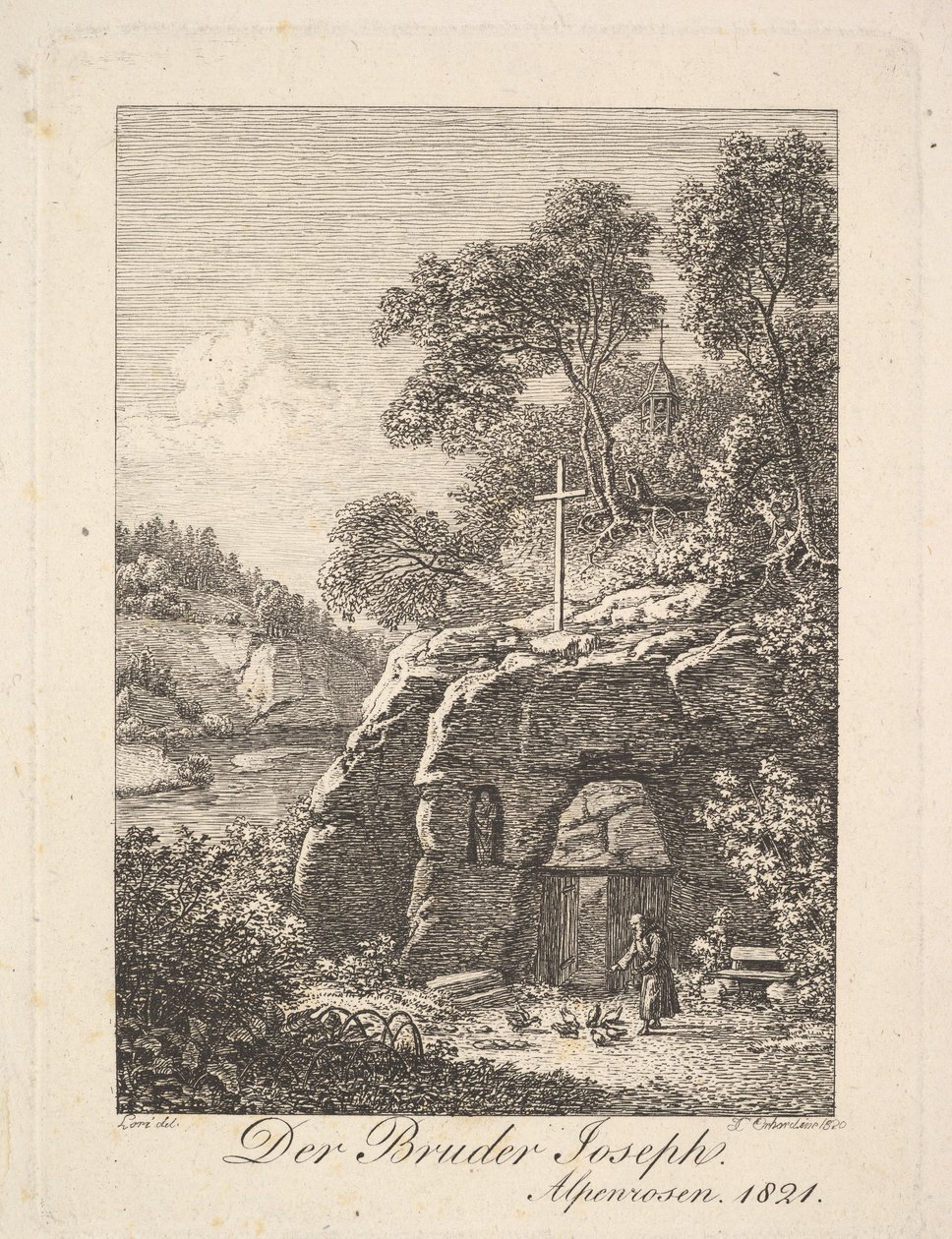 Kardeş Joseph, Alplerde, 1820. by Johann Christian Erhard