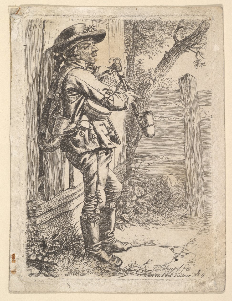 Bagpiper, 1817. by Johann Christian Erhard