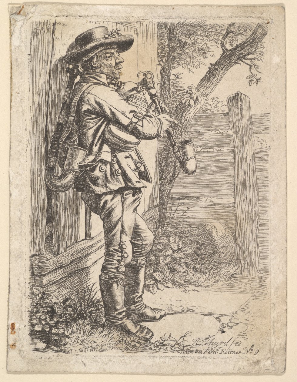 Bagpiper, 1819. by Johann Christian Erhard