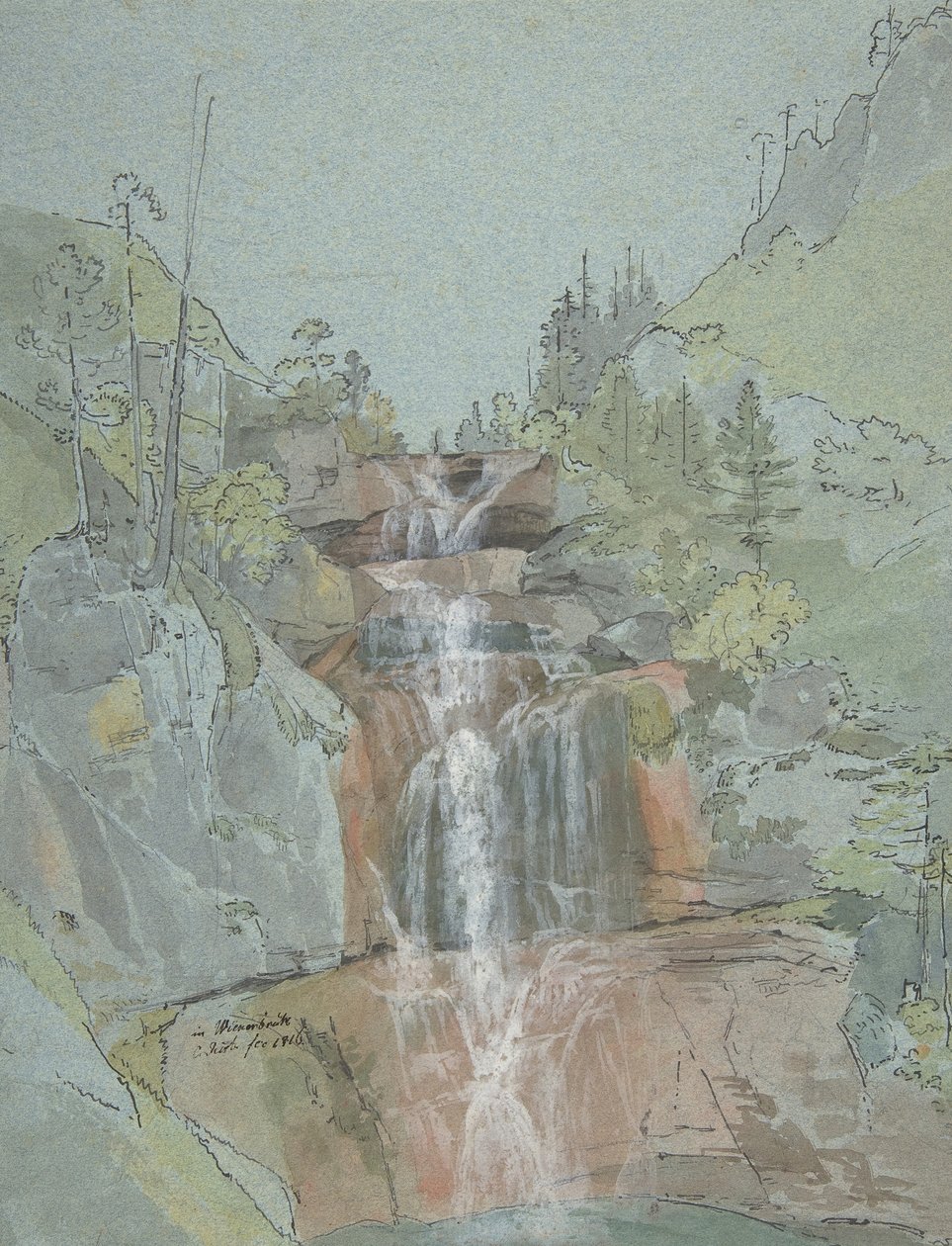 Şelaleli Manzara, 1816. by Johann Christoph Rist