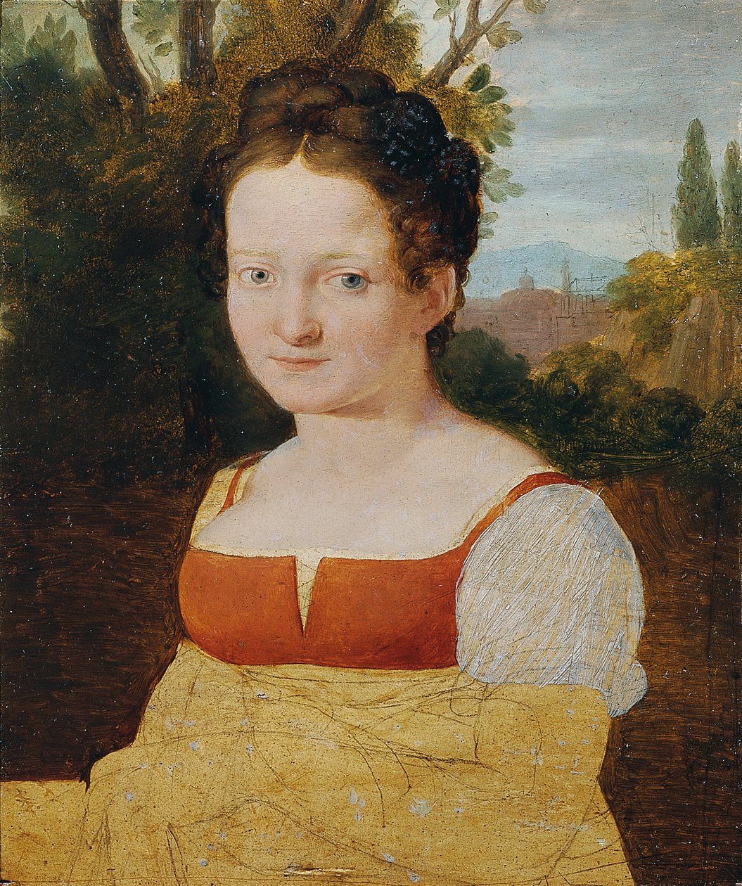 kız portresi by Johann Evangelist Scheffer von Leonhardshoff