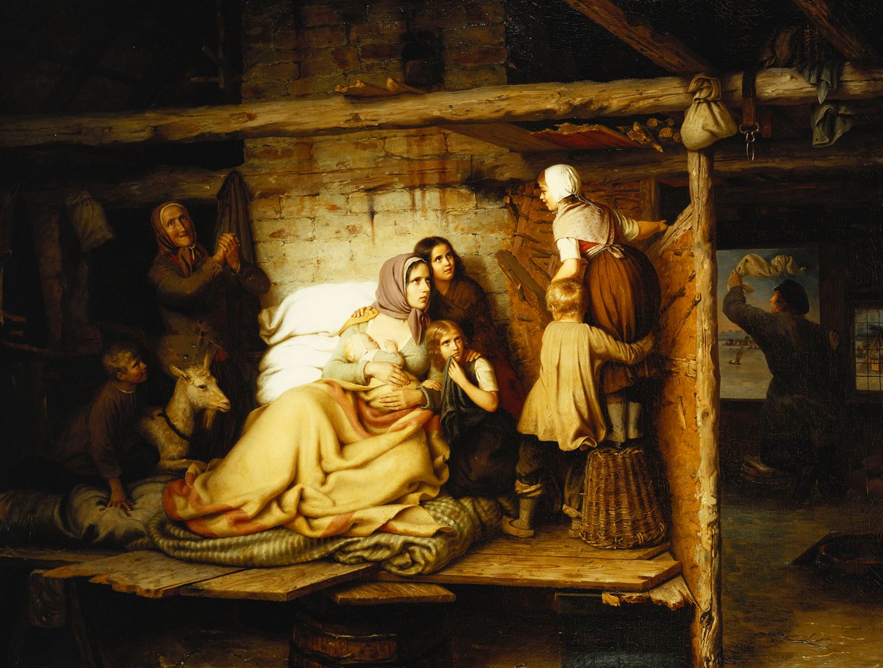 Tufan; Die Uberschwemmten, 1846 by Johann Georg Meyer