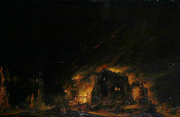 Ateş, c.1760 (tahta üzerine yağ) by Johann Georg Trautmann