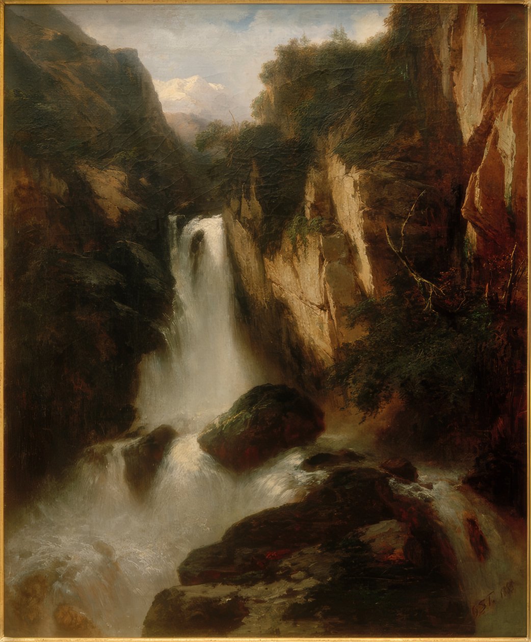 Yüksek dağlarda şelale by Johann Gottfried Steffan
