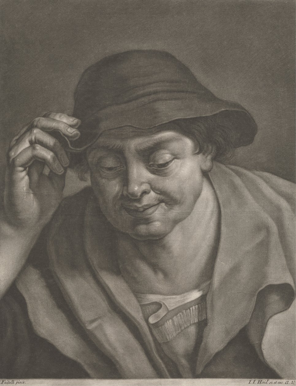 şapka giyen adam by Johann Jacobus Haid