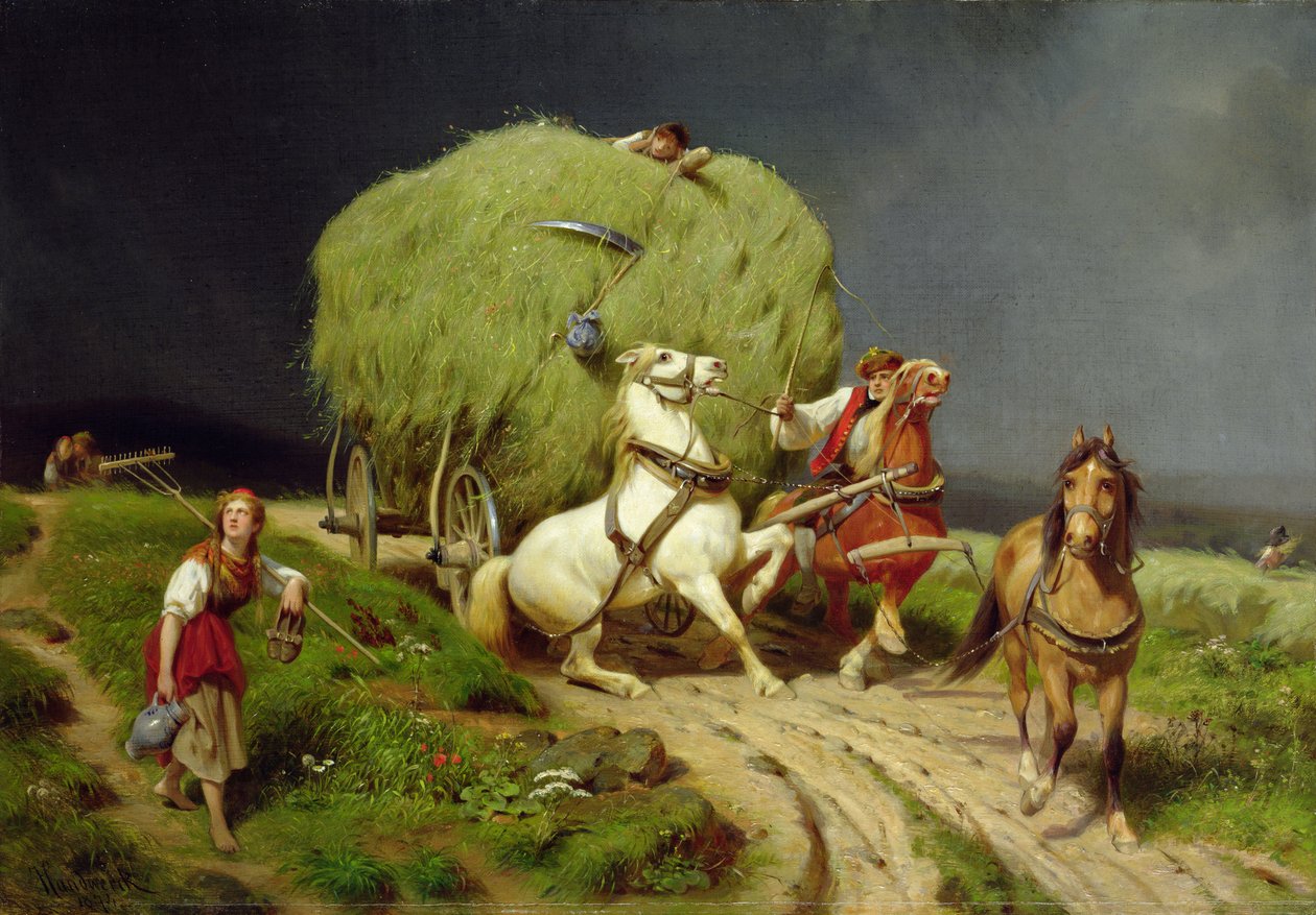 Saman Arabası, 1874 by Johann Jakob Eduard Handwerk