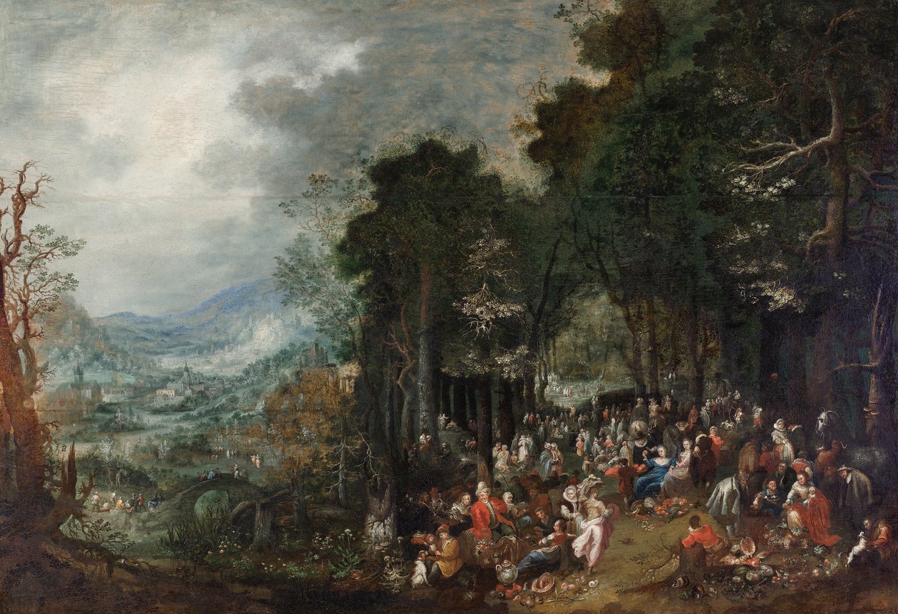 Parti ile manzara by Johann Jakob Hartmann