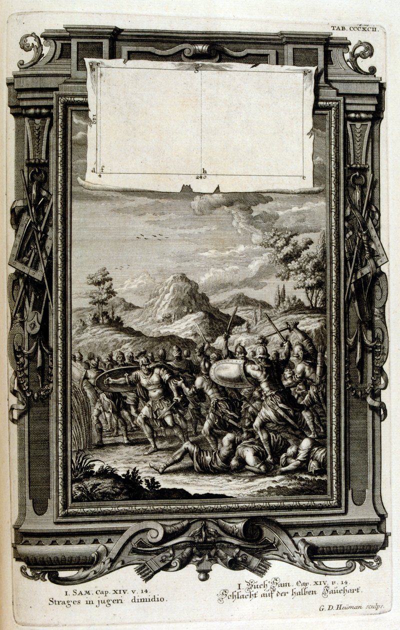 savaşta İbraniler; (Samuel'in kitabı) by Johann Jakob Scheuchzer