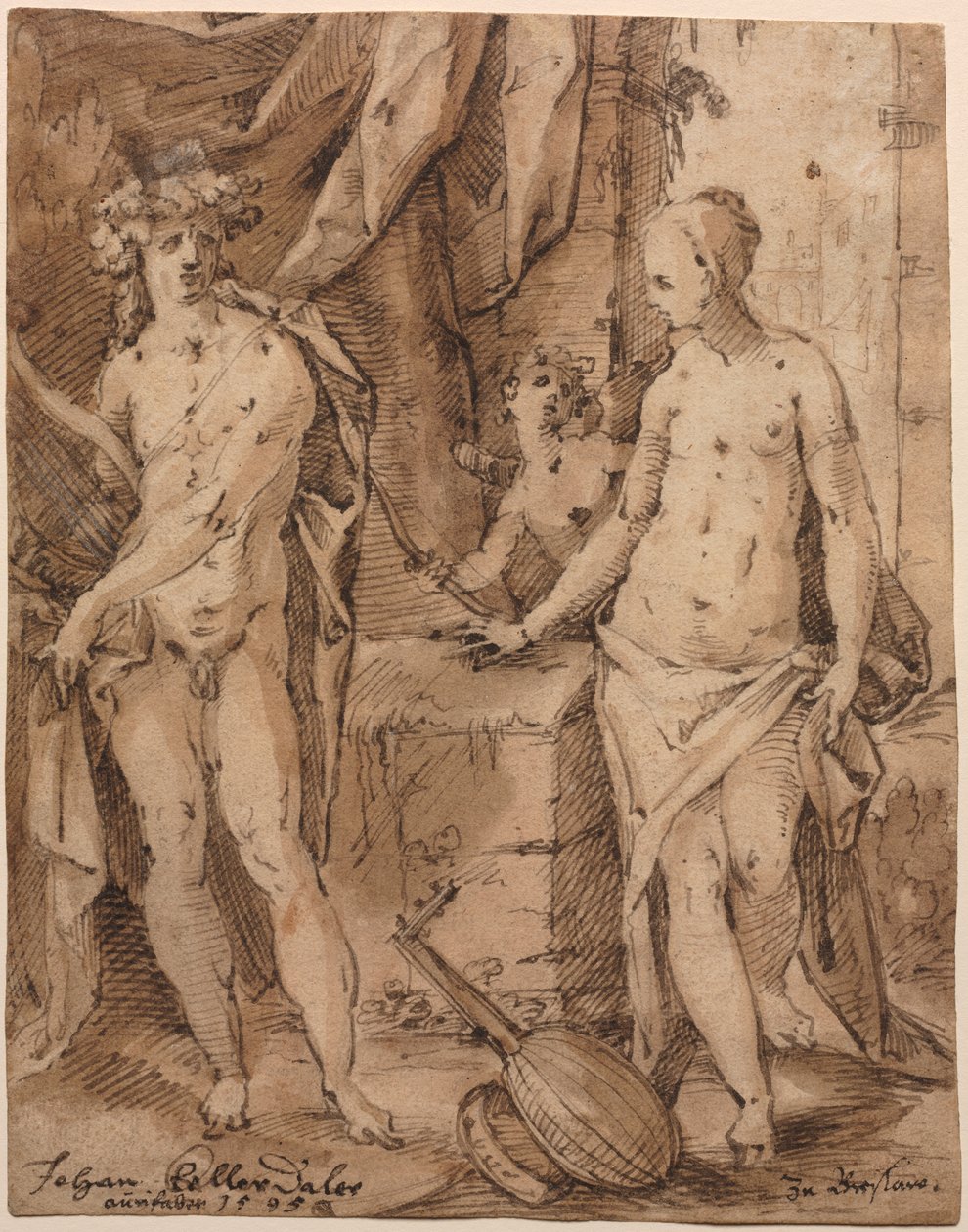 Erato ve Cupid ile Apollo by Johann Kellerthaler