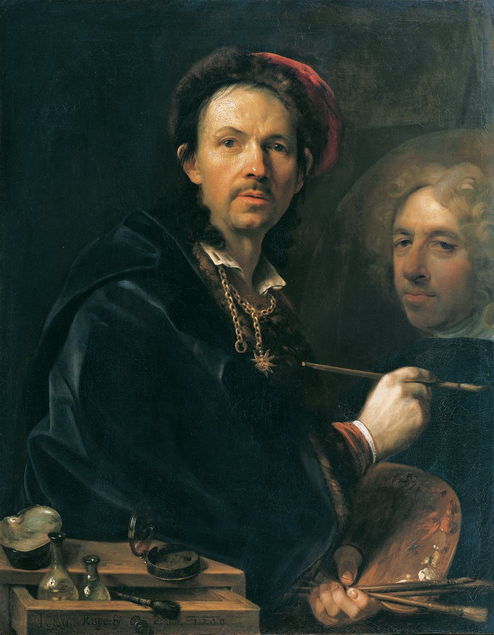 Şövalede Otoportre by Johann Kupetzky