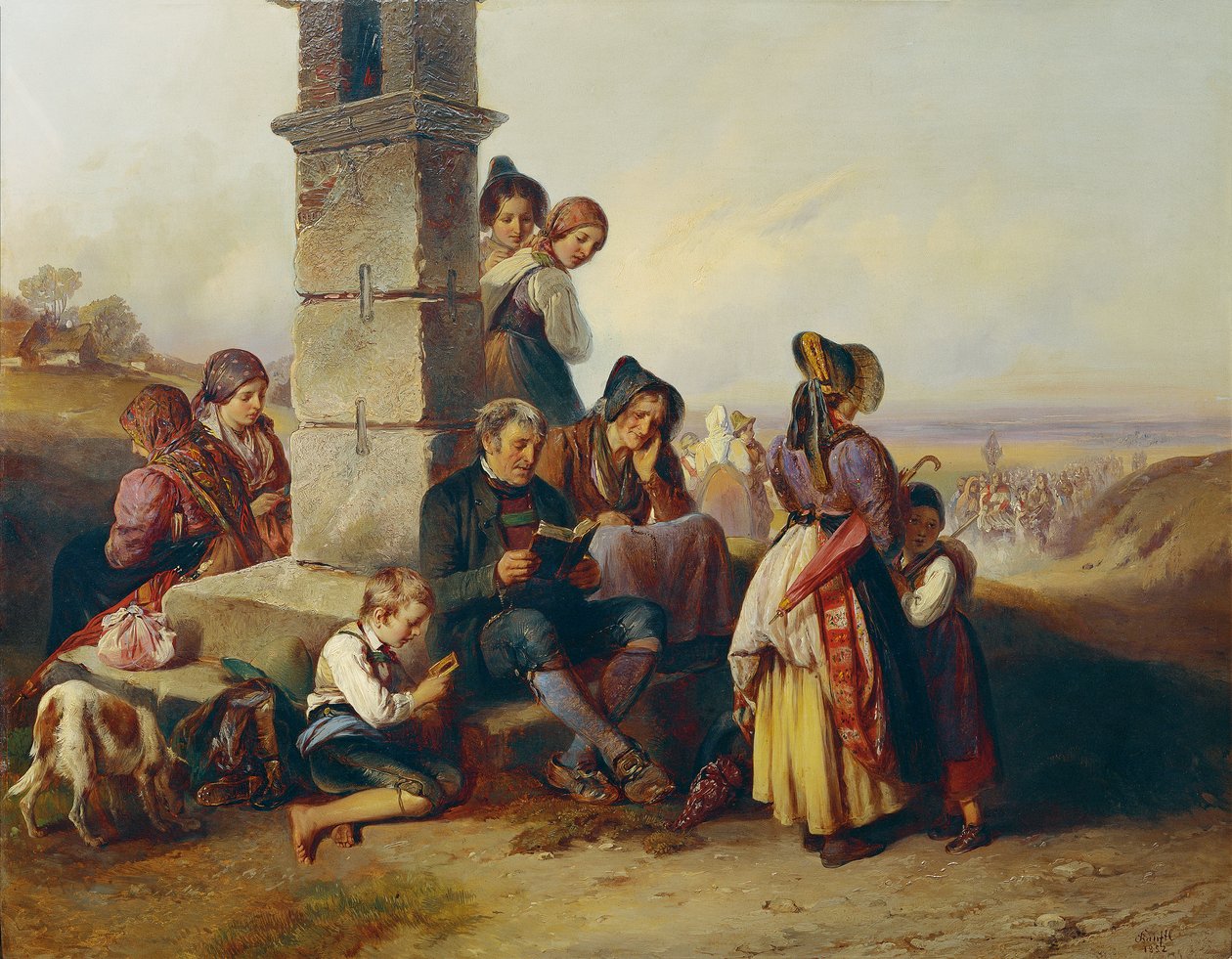 Hacıların geri kalanı by Johann Matthias Ranftl