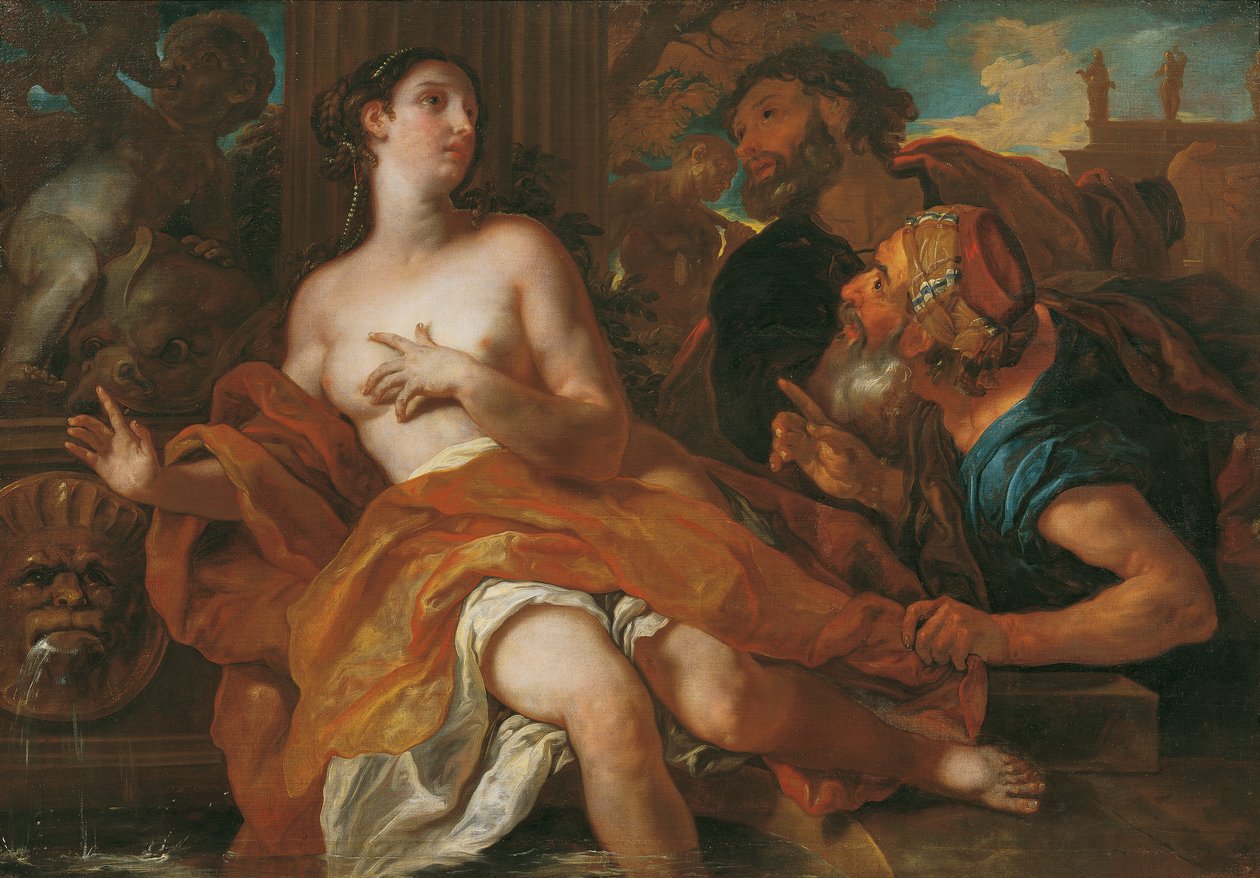 Susanna ve iki yaşlı insan by Johann Michael Rottmayr