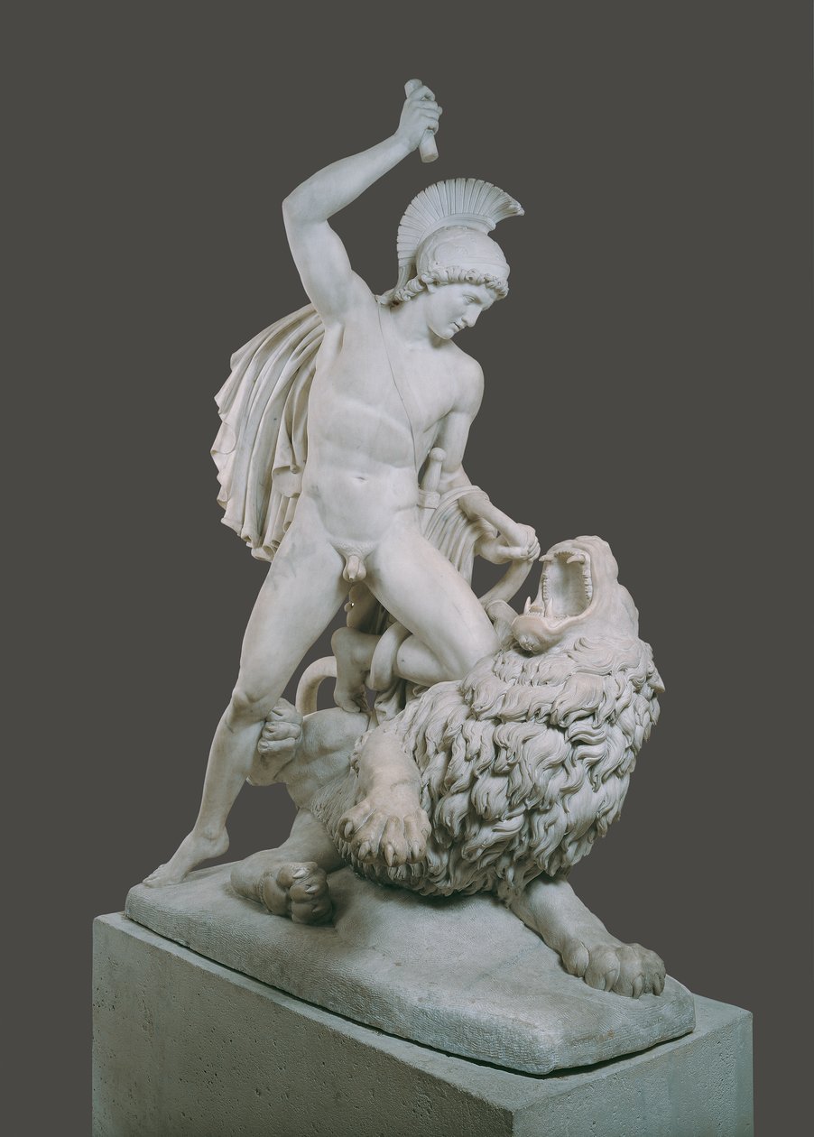 Bellerophon, Chimeira ile savaşırken by Johann Nepomuk Schaller