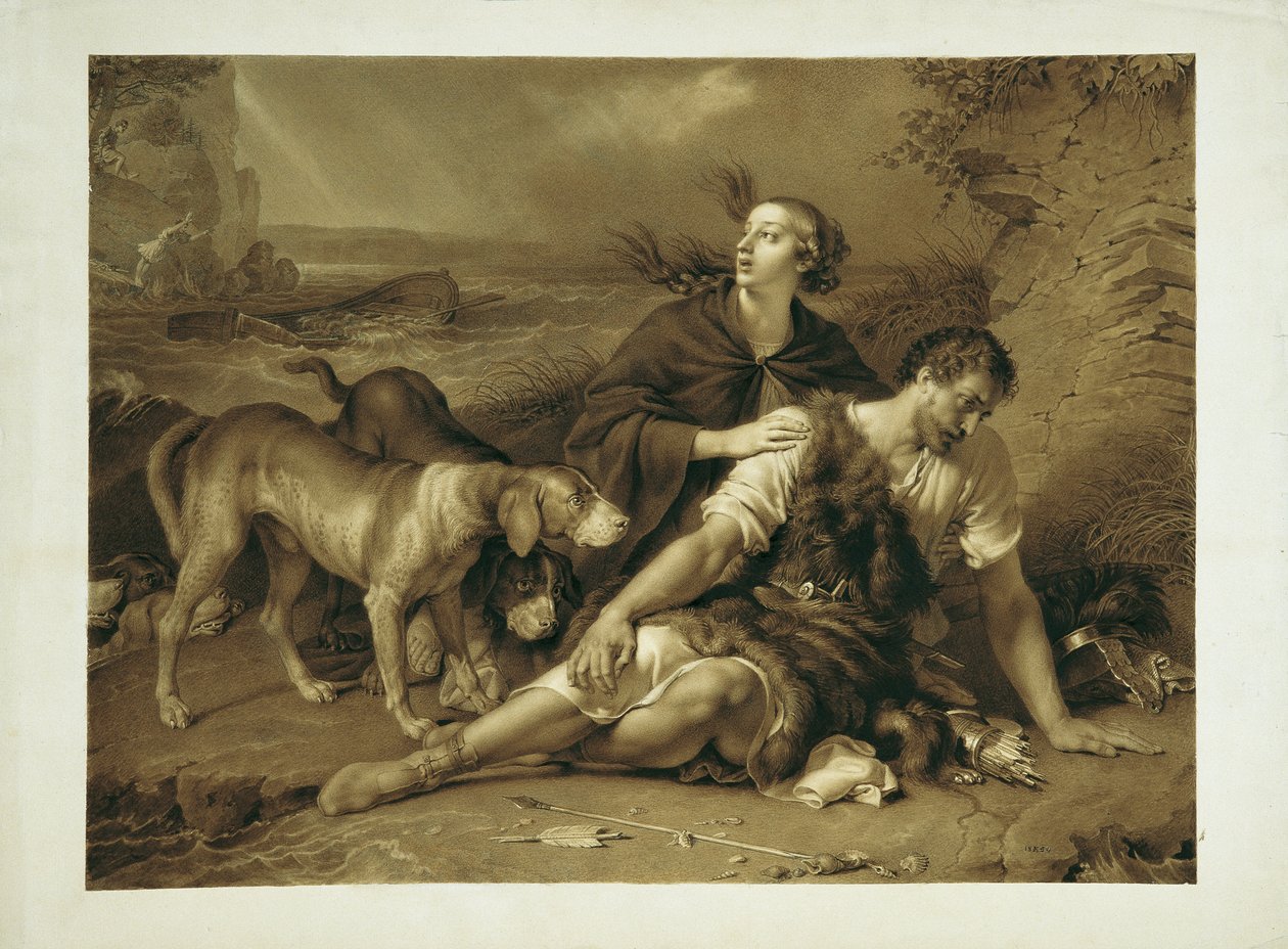 Arindal ve Daura by Johann Peter Krafft