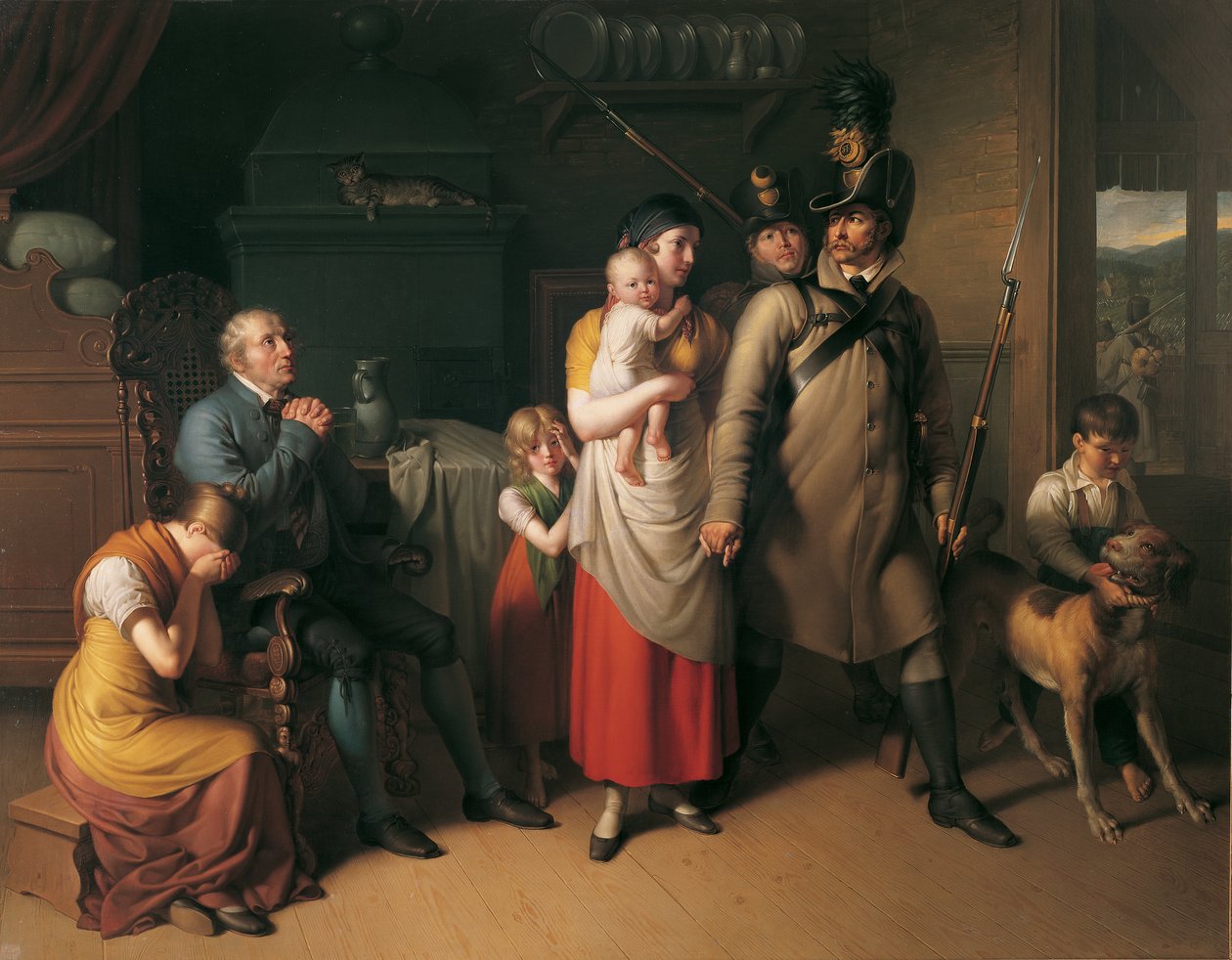 Landwehr erkeğinin vedası by Johann Peter Krafft